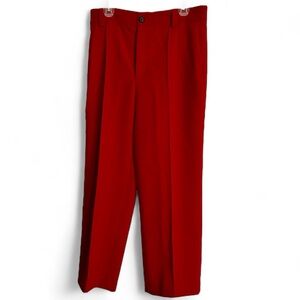 ZARA L High-Rise Wide Leg Cherry Red Pleated Dress Pants Trousers Hardly Worn